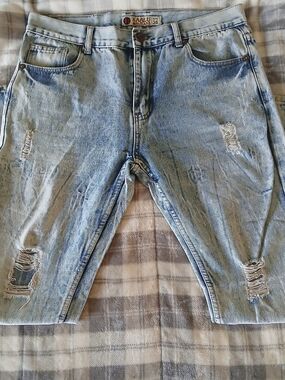 Men's KAALU Light Blue Distressed Denim Jeans, 36x32